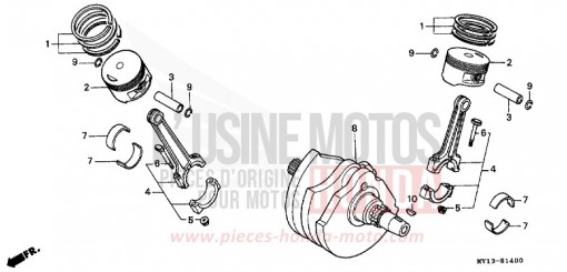 ALBERO MOTORE/PISTONE XRV750W di 1998
